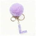 thumbnail image 4 of 26 Letter Purple Velvet Ball Pendant Letter Pendant Keychain Backpack Small Pendant Holiday Gift, 4 of 6