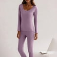 thumbnail image 4 of ATENAR Thermal Underwear Set for Women,Women Thermal Underwear Set,Warm,Soft,Stretch Fabric,Breathable,Purple,XL, 4 of 10
