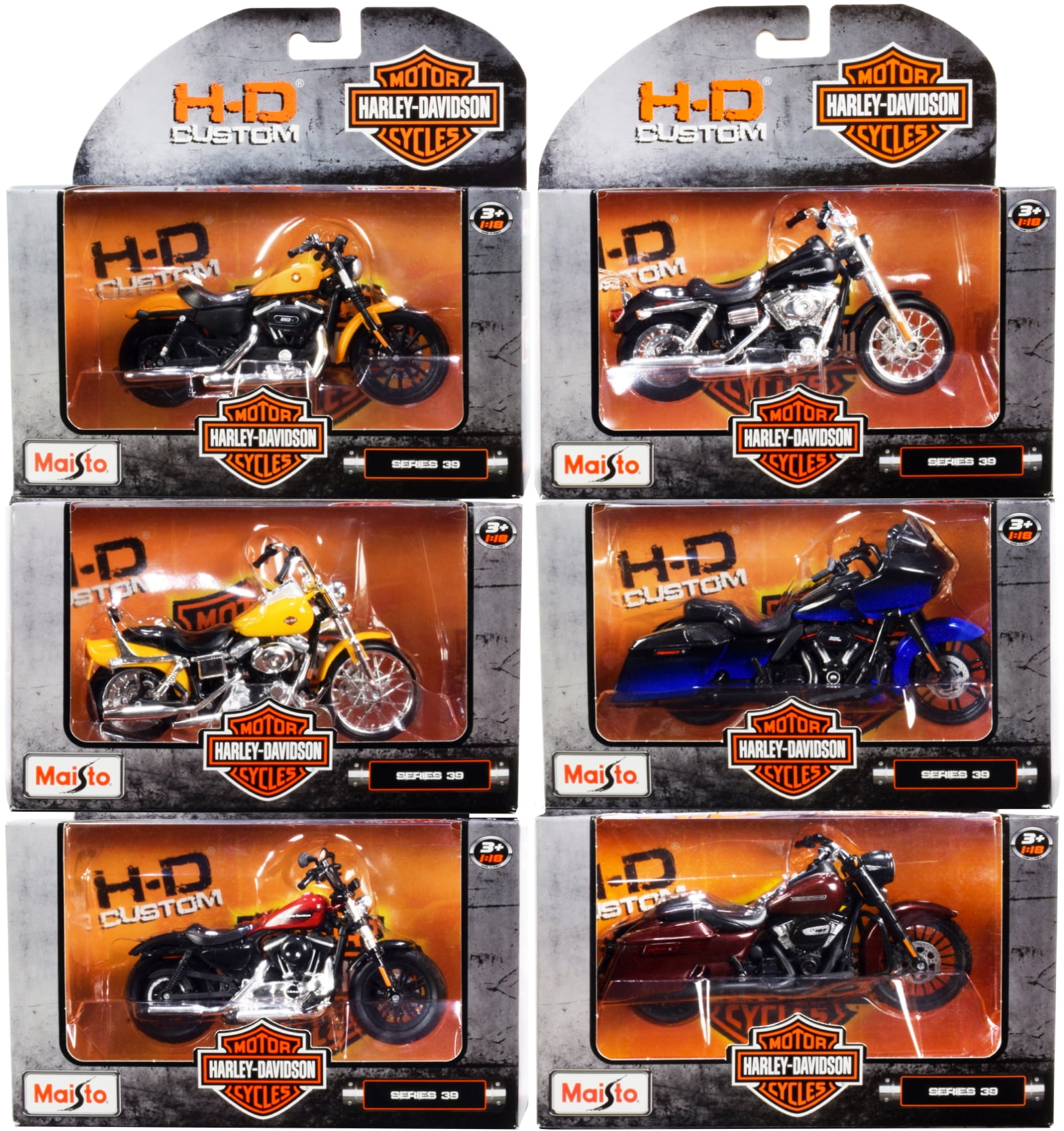6 Style options Licensed Harley Davidson Motorcycle Model Scale 1:24 Diecast Toy 