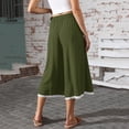 thumbnail image 6 of MLQIDK Pedal Pushers for Women Dressy Casual Crop Capri Pants Knee Length Elastic Waist Cropped Pants Trendy Summer Crop Capri Pants with Pockets Army Green XL, 6 of 7