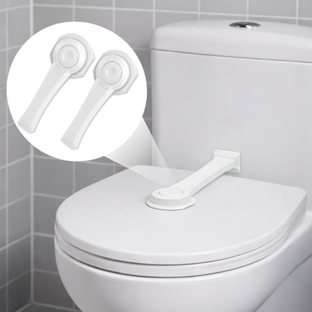 ZNQPLF Baby Proofing Toilet Seat Locks (2-Pack), Baby Safety Toilet Lid Locks 8.5" L x 3" W, Easy Install Toilet Locks, No Tools Needed for Home Child Safety