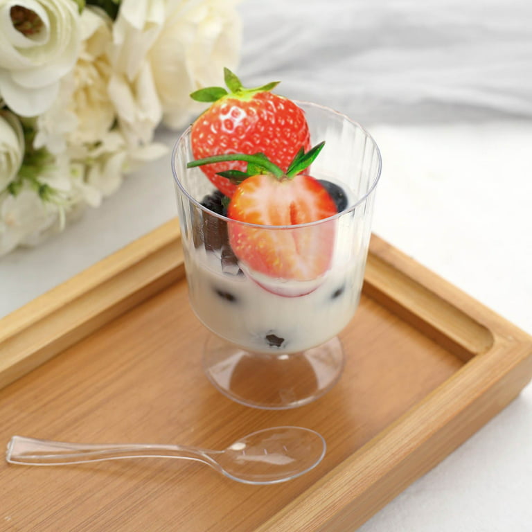Plastic Dessert Cups Jelly Yogurt Mousses Cups Footed Appetizer