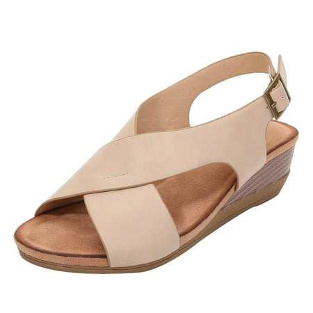 

Follure Girl women s casual shoes Women Wedges Beach Open Toe Breathable Hollow Soft Platform Sandals Leisure shoe Khaki 37