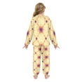 thumbnail image 3 of Fluffy Pajamas Set Fuzzy Winter Warm Pj Sets Pullover Tops and Long Pants Orange and Purple Fireworks Pattern X-Small, 3 of 8