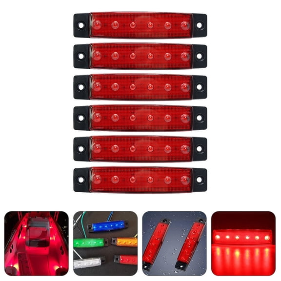 OULII 6-Pack Red LED Stern and Navigation Boat Lights, ABS Material for Marine and Watercraft Use