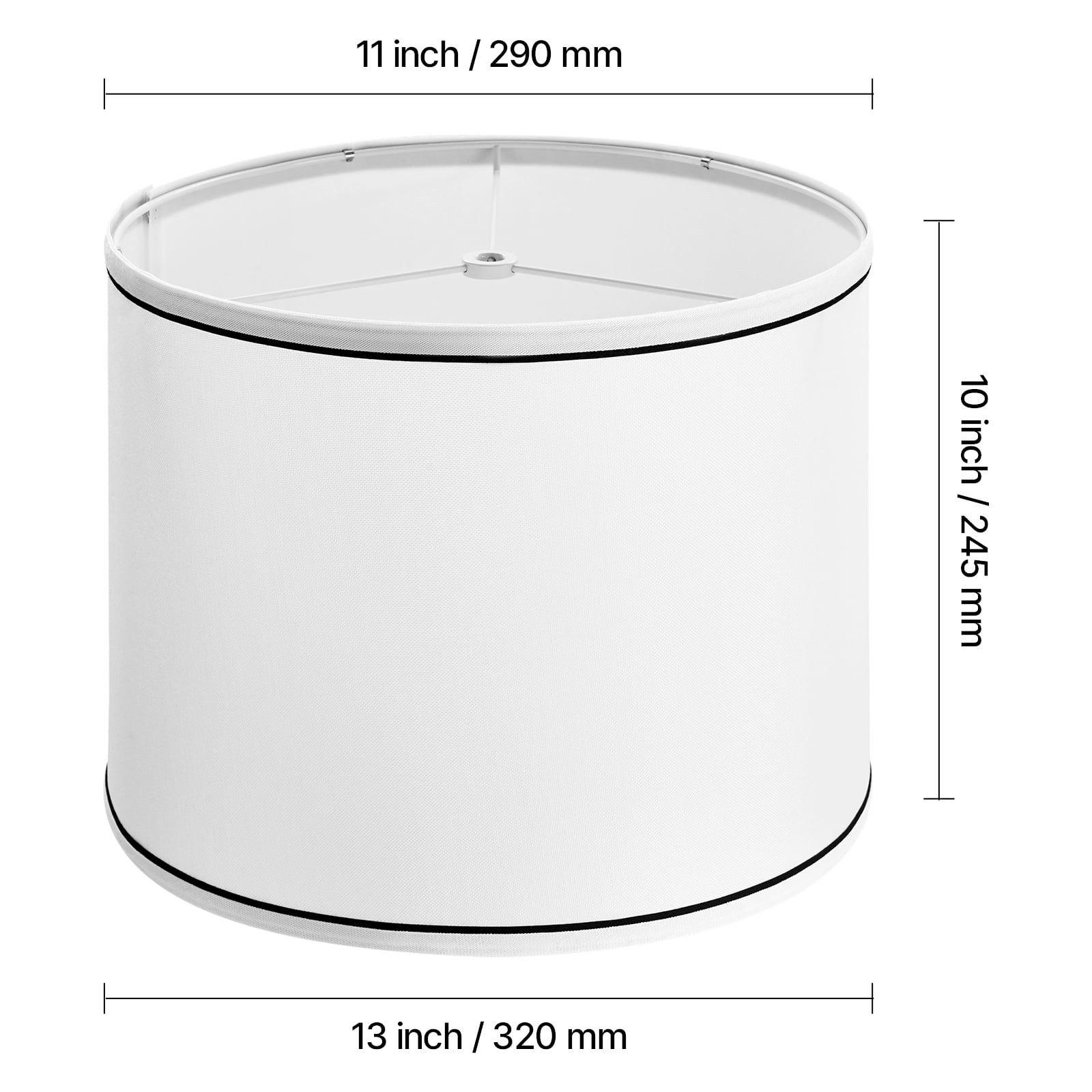 KFFKFF Set of 2 Lamp Shades, 11-inch Top x 13-inch Bottom x 10-inch Height (Spider Fitter), Medium-Sized Shades with Harp, Ideal for Table Lamps, Floor Lamps, and Pendant Lights