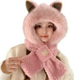 thumbnail image 3 of Hooded Snood for Women, Soft Sherpa Fabric that Covers Head, Ears and Neck, Perfect for Skiing, Snowboarding and Extreme Cold Weather Protection Pink, 3 of 4