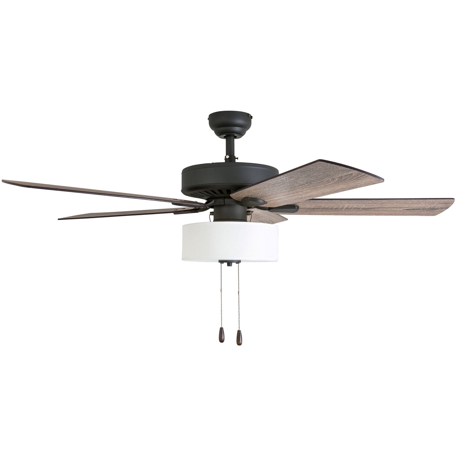 Prominence Home Canoe Ridge 52″ Bronze Farmhouse Ceiling Fan with 5 Blades, Linen Drum Shade, Pull Chains & Reverse Airflow Sansujyuku sansujyuku.com