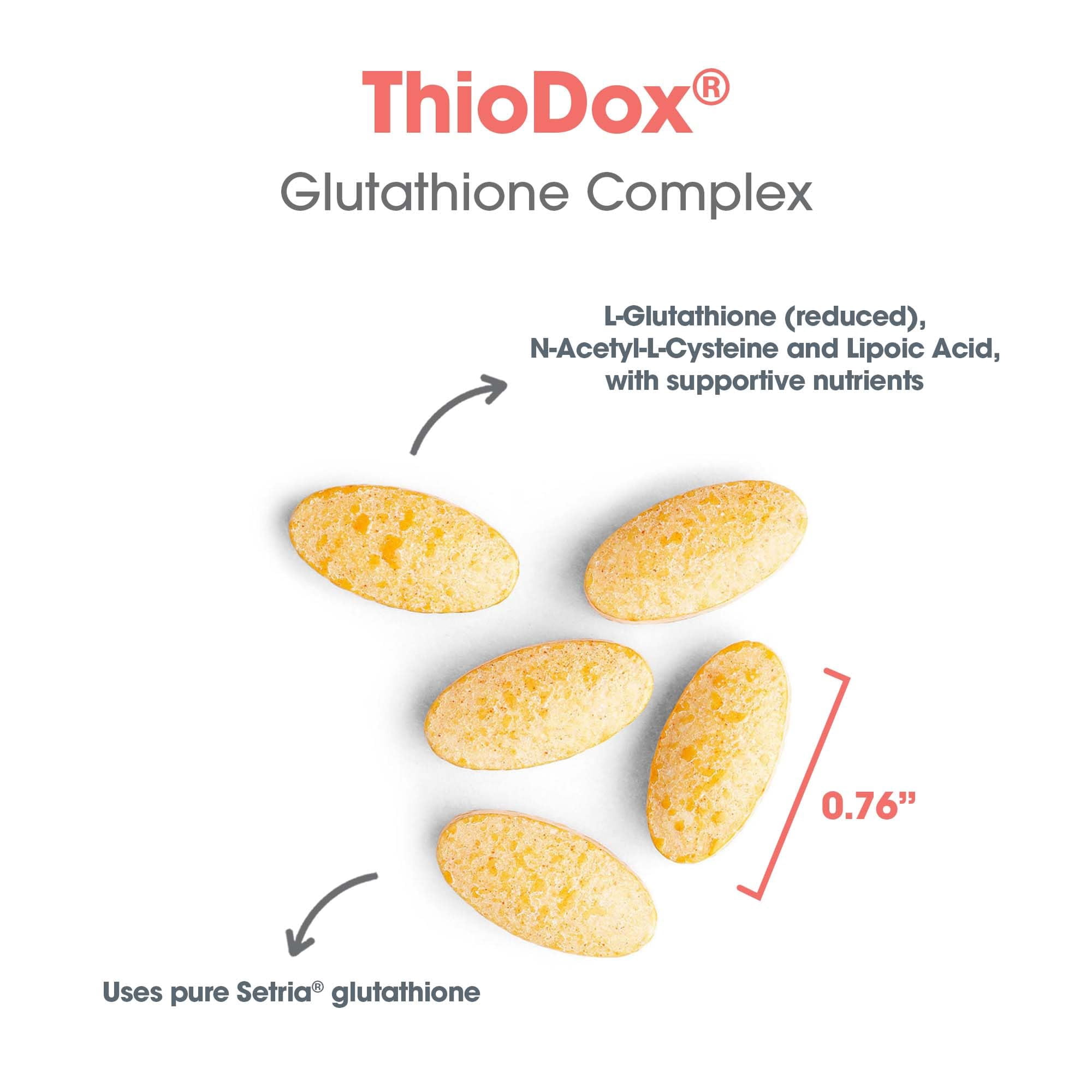 ARG ThioDox - Glutathione Complex Supplement - NAC & Alpha Lipoic Acid Blend - Antioxidant & Liver Support - Hypoallergenic - 90 Servings - 90 Tablets