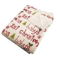 The Holiday Aisle ConCo Baby's 1st Christmas Micro plush Baby Blanket