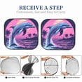 thumbnail image 5 of Kdxio Hawaiian Beach Dolphin Print 2-Piece Sun Shade Front Windshield - Foldable Car Front Window Sunshades for Most Sedans SUV Truck, 5 of 6