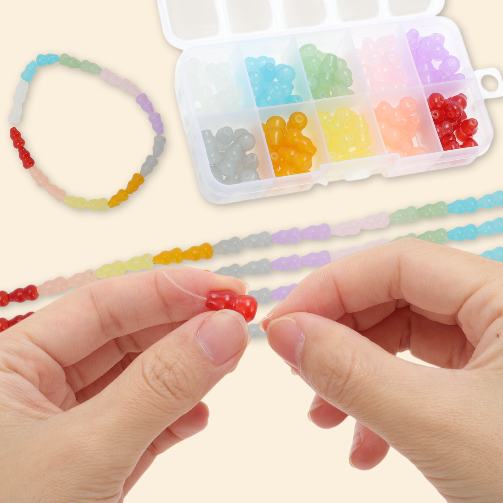 Unique Bargains 100Pcs 8x14mm Gourds Shape Glass Beads for Jewelry Making DIY Crafts