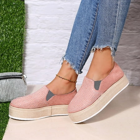 

Tangnade Winter Clearance Breathable Flat Round Toe Comfortable Slip-On Casual Single Shoes for Women