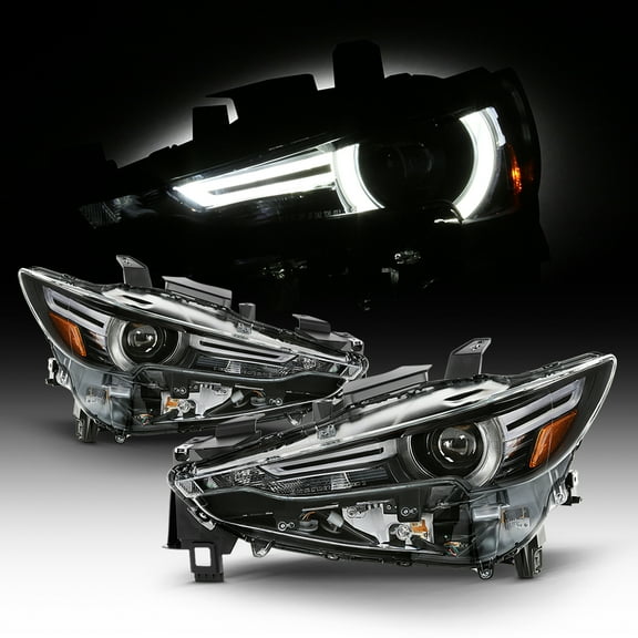 AKKON - Fits 2017-2021 Mazda CX-5 Full LED Tube w/ AFS Projector Headlight Pair Driver Left Passenger Right