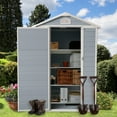 thumbnail image 5 of 4x6 FT Gray Resin Storage Shed with Floor Kit, All-Weather Outdoor Shed for Patio Furniture Storage, 5 of 9