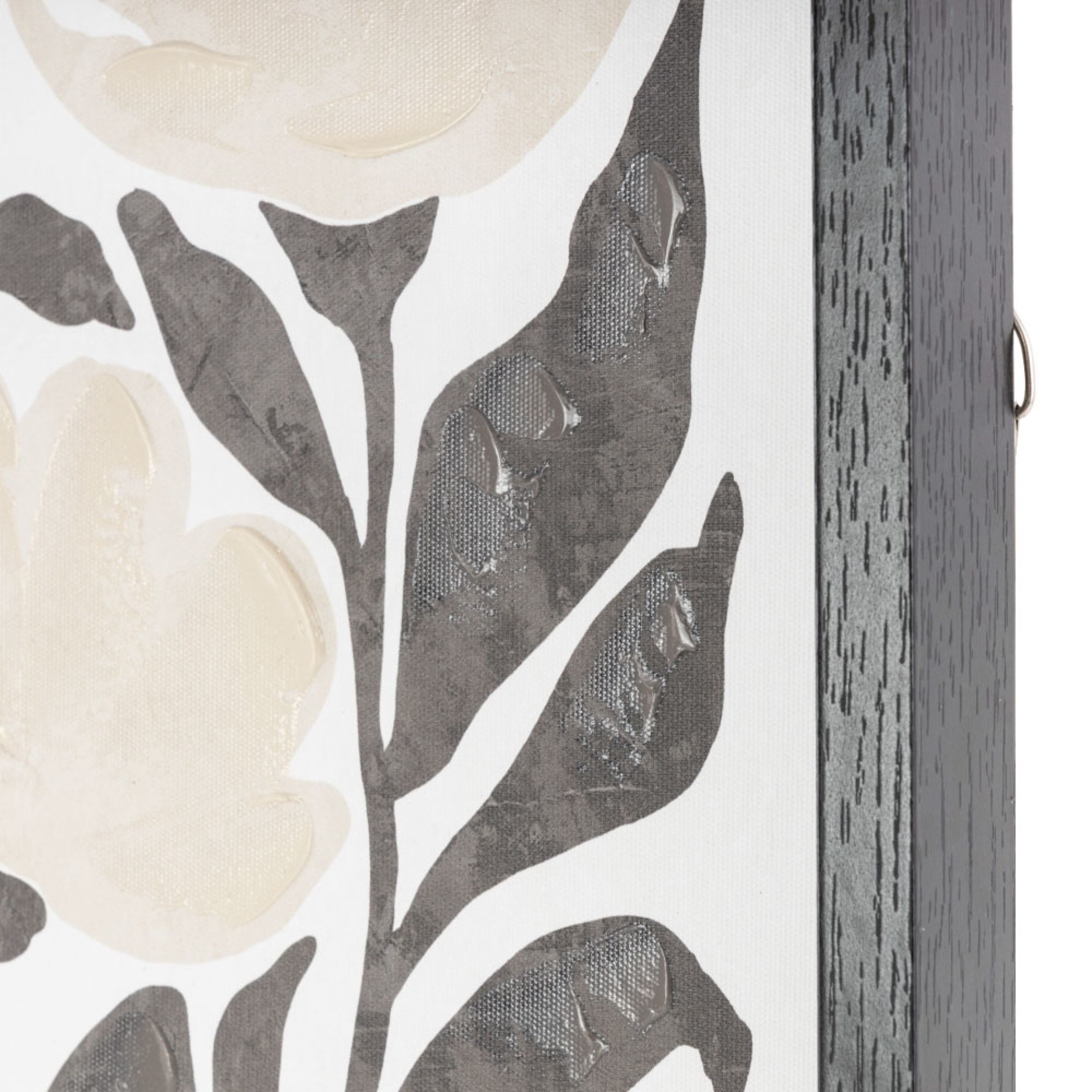 14" x 11" Floral Framed Wall Art with Black Stems and Leaves, by DecMode