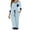 B2-Light Blue, variant on SHOWMALL Pajama Sets for Women Light Blue M 3/4 Sleeves V-Neck Tops and Loose Capri Pants Lounge Set Soft Sleepwear