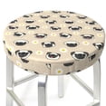 thumbnail image 3 of Lsque Pug Dog Face Pattern Round Bar chair cushion covers Velvet Fabric Premium Comfort Protects from Scratches and Stains for 14-17 Inch Chair-12 inch, 3 of 7