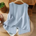 thumbnail image 4 of Ltctricy Tank Tops for Women Trendy Cotton Linen Crew Neck Sleeveless Button down Shirts Summer Casual Loose Blouses, 4 of 4
