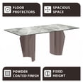 thumbnail image 6 of LeisureMod Zelan Modern 62” Rectangular Dining Table for 4 to 8 People with Sintered Stone Top and Stainless Steel Base in Light Grey, 6 of 11