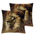 thumbnail image 2 of Nawypu Decorative Rectangle Throw Lumbar Pillow Cover Drawning Lion Africa Zoo Mane Family King Lioness On Aquarelle Abstract Animals Wildlife Cushion Case for Sofa Bedroom Car 2 pcs, 2 of 6