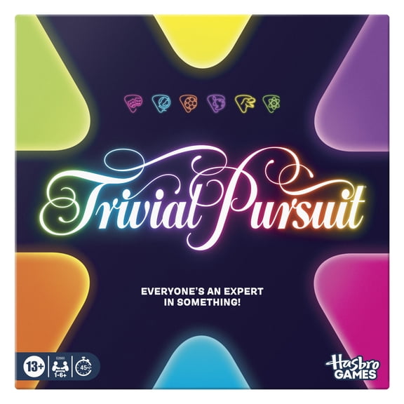 Trivial Pursuit Board Game with Updated Features, Trivia Party Games, 45 Mins, Adults, Teens, Ages 13