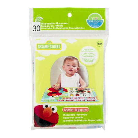 Topper Disposable Stick - Neat Solutions Sesame Street Table Topper Disposable Stick-On Placemats, 30-Count