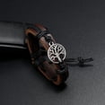thumbnail image 4 of Qarigey Pulseras de cuero con abalorio de cordón trenzado para hombre, pulseras étnicas de estilo ajustable, brazaletes de moda para mujer, Type3 NO3, 4 of 6