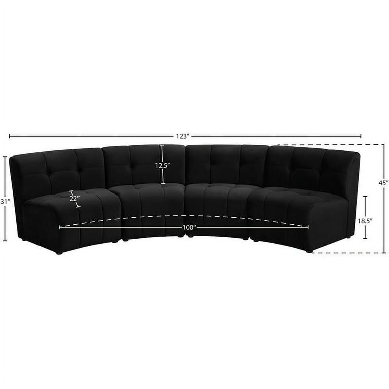 Meridian Furniture Limitless Modular Velvet 4pc. Sectional Meridian Furniture Limitless Modular Velvet 4pc. Sectional