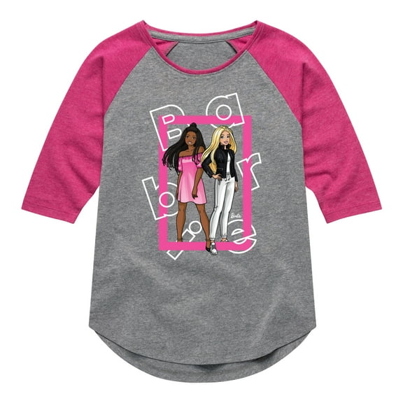 Barbie - Out Of Box - Toddler And Youth Girls Raglan Graphic T-Shirt