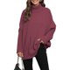 thumbnail image 1 of Suéter de invierno para mujer, suéter de punto de cuello alto de gran tamaño y cálido, suéter de punto con mangas de murciélago sueltas para otoño e invierno, 1 of 6