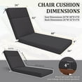 thumbnail image 2 of Kimunuk Outdoor Chaise Lounge Cushions set of 2, 80" x 26" x 4" Waterproof Pool Beach Recliner Replacement Cushions with Ties, Grey, 2 of 7