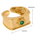 thumbnail image 2 of Anillo de cobre chapado en oro estilo corte retro para mujer | Banda abierta rectangular de circonio | Joyería elegante con estilo | Cómodo grosor de 0,15 pulgadas | 1,7 cm de diámetro | Regalo para, 2 of 7