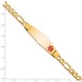 thumbnail image 3 of 14k Yellow Gold Medical Alert Figaro Link Id Bracelet, 3 of 8