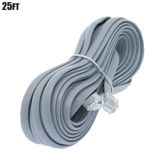 STAR- 25Ft Rj12 6P6C Reverse Voice Telephone Phone Line Extension Cable Cord 28Awg