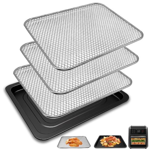 GWY Air Fryer Replacement Parts for Chefman 12 Quart 6 In 1 digital Countertop Convection Oven, Air Fryer Drip Tray Grill Pan Grill Plate Crisper Plate Accessories Tray Rack