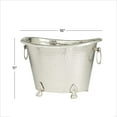 thumbnail image 4 of DecMode Oval Aluminum Metal 6 Bottle Silver Ice Bucket, 4 of 9