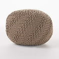 thumbnail image 2 of Christopher Knight Home Aria Outdoor Fabric Weave Pouf, Light Brown, 2 of 5
