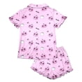 thumbnail image 7 of JIAYUE Women's Pajamas Set Halloween Themed Short Sleeve Notched Collar Buttons Down PJS Tees With Shorts Two Piece Festive Print Lightweight For Holiday Party Homewear Night, 7 of 7