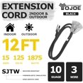 YOJOE 12 Ft 10 Gauge Outdoor Extension Cord with Multiple Outlets