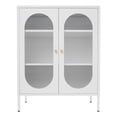thumbnail image 3 of 2-Glass Door Storage Cabinet Adjustable Shelves Vanity Cabinet Accent Cabinet Bedroom Storage Cabinet Kitchen Server Storage Floor Sideboard Cabinet for Kitchen, Bedroom, Living Room, Office, 3 of 13