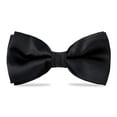 thumbnail image 1 of Boys Silk Bow Ties Formal Solid Bowtie Adjustable Length Black, 1 of 5