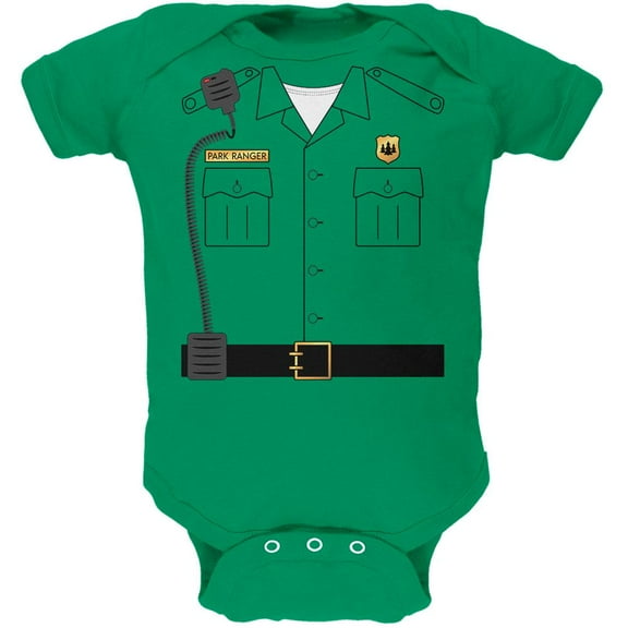 Halloween Forest Park Ranger Costume Soft Baby One Piece Kelly Green 3 Month