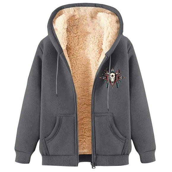 Lovzfmll Men's Graphic Zip Hoodie, Long Sleeve Fleece-Lined Sweatshirt Jacket, Outerwear for Warmth and Street Style Gray, 3XL
