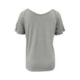 thumbnail image 6 of WIZUTIZ Summer Tops for Women 2025 Holiday Saving Fluffy T-shirt Ladies Lightweight Breathable Short Sleeve Tee Work Out Solid Tops Fashion Summer-Beach Tshirt Basic Cotton Soft V-Neck Shirts Gray L, 6 of 6