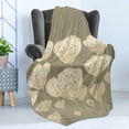 thumbnail image 4 of Floral Soft Flannel Fleece Throw Blanket, Pastel Beige Toned Flower Blooms Floret Buds Essence Nature Themed Illustration, Cozy Plush for Indoor and Outdoor Use, 60" x 80", Taupe, by Ambesonne, 4 of 5