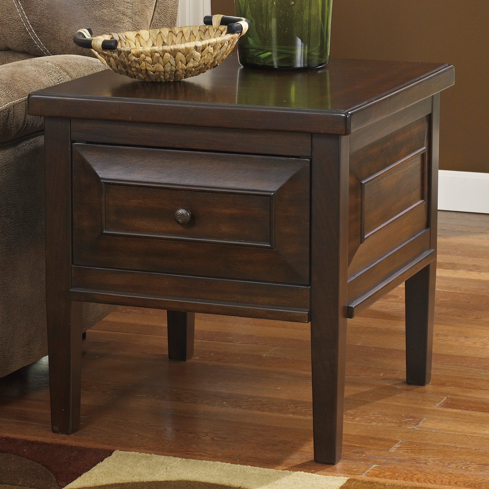 Ashley Hindell Park Rustic Brown Square End Table T6952