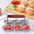 thumbnail image 4 of Coofit Hamburger Patty Maker Creative 3 Holes Meat Press Burger Mold with Patty Paper, 4 of 7