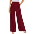 thumbnail image 2 of Pantalones PRETTYGARDEN Palazzo Mujer Vino Tinto Tiro Alto Talle M, 2 of 9