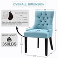 thumbnail image 3 of Foredo Linen Dining Chairs Set of 2, Modern Upholstered Dining Chairs with Solid Wood Legs, Country Tufted Dining Chairs for Dining Room Living Room, Light Blue, 3 of 10